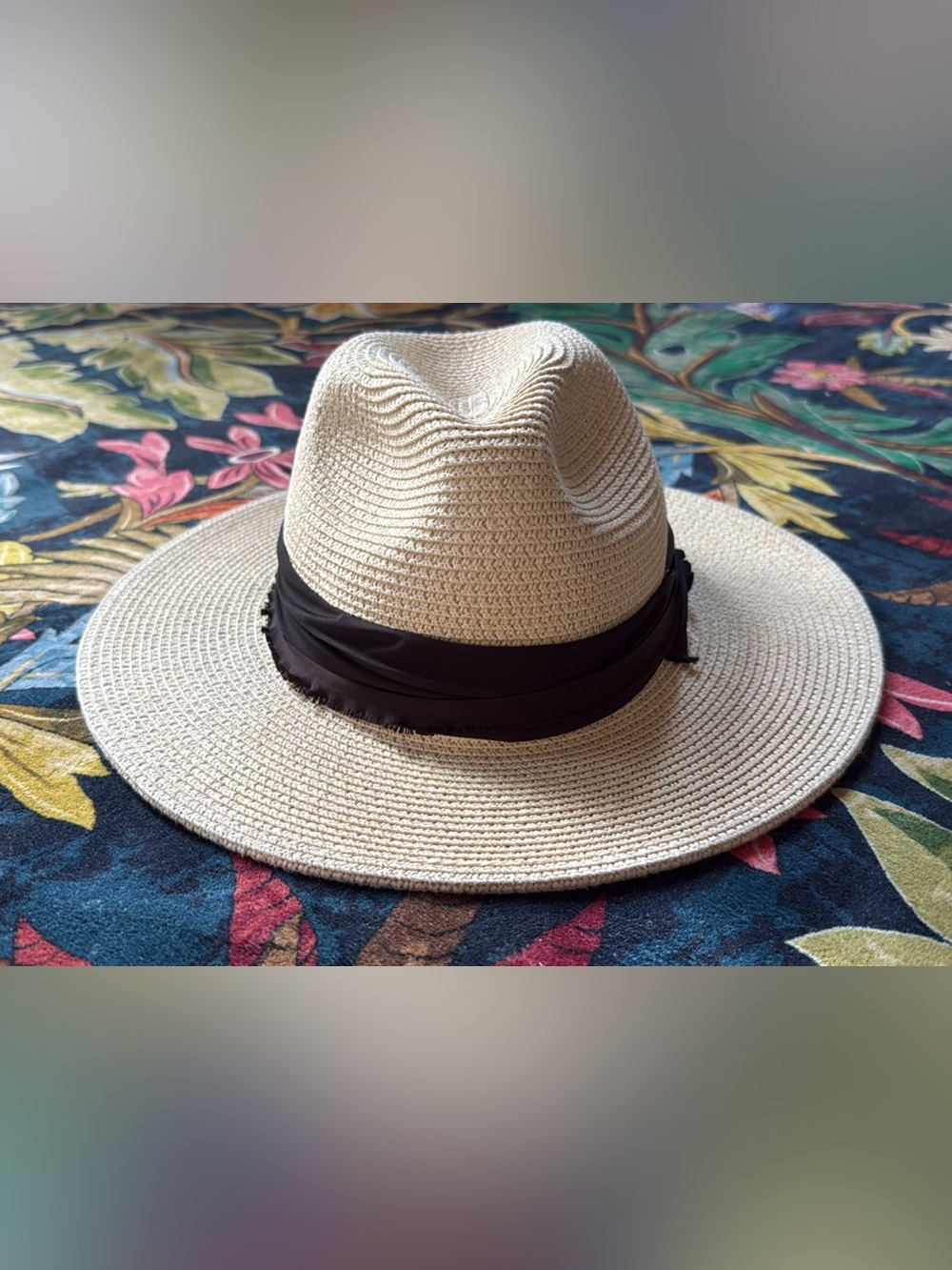 Classic Straw Sun Hat with Black Band